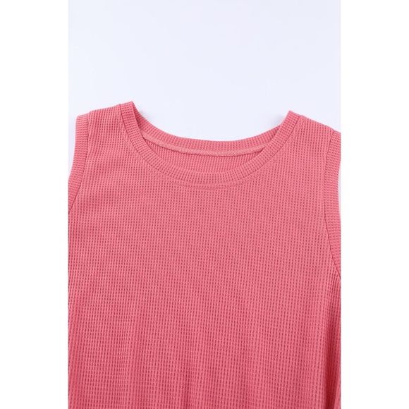Azura Exchange  Red Twist Knot Waffle Knit Tank Top - Picture 13 of 15